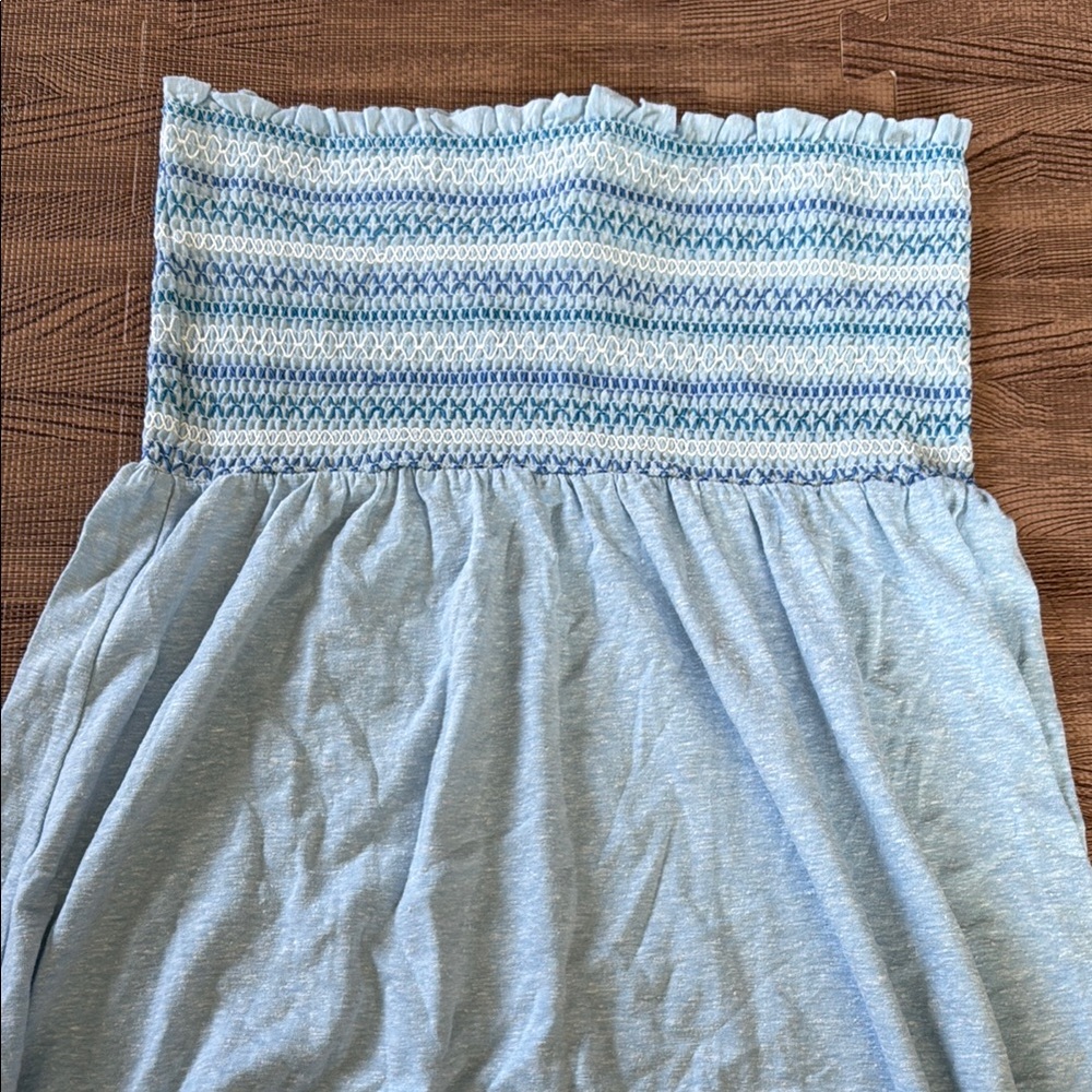 SMALL BLUE STRAPLESS MIDI DRESS SIZE SMALL
